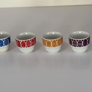 Vintage Arabia Pottery Set of 4 Egg Cups Made in Finland Scandinavian MCM