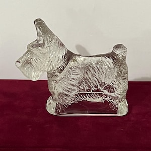 Scottish Terrier Jeannette Glass Candy Container Pressglas Scottie Dog