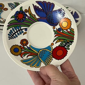 Set of 8 Classic Villeroy and Boch Acapulco 6 Inch Saucers 1967-1994