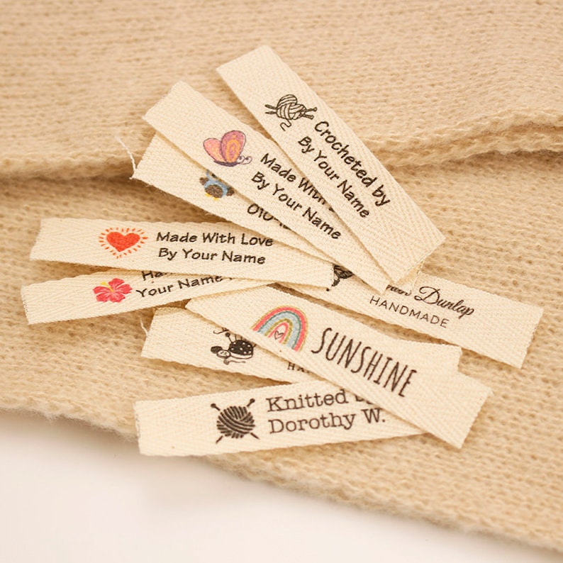 Cutted Ribbon Label CUSTOM - 12*60mm CUT Twill Ribbon - Flat or Folded, Printed Sew-in ...