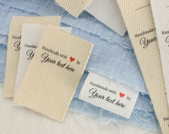 FOLD OVER custom fabric labels, sew in label, custom labels, personalized labels, quilt label, crochet labels, product labels, sewing notion