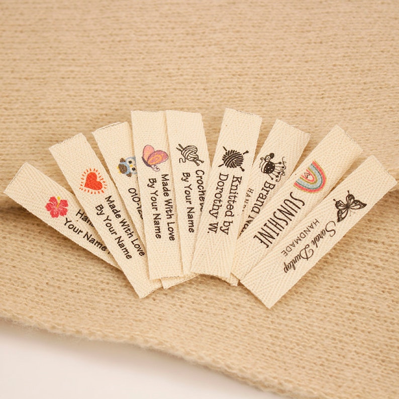 Cutted Ribbon Label CUSTOM - 12*60mm CUT Twill Ribbon - Flat or Folded, Printed Sew-in ...