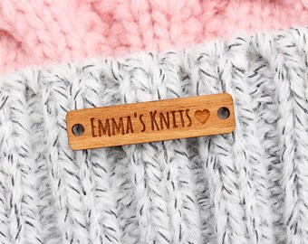 SOLID WOOD Tags, Custom tags, Logo Tag, Wood custom tag, Personalized Tag, Wood tag, Engraved tag, Knitting Tag, Laser engraved tag