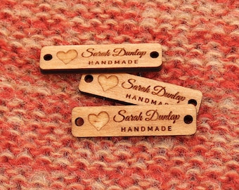 50PCS Rectangular wooden label,Wooden buttons,Personalized,Custom wood,Wood Name tag,Gift tags,Laser engraved,DIY WOOD CRAFT,Crocheted