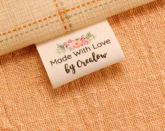 fabric labels, personalized gift, iron on label, quilt labels, craft show tag, knitting label, sewing label, custom sewing label