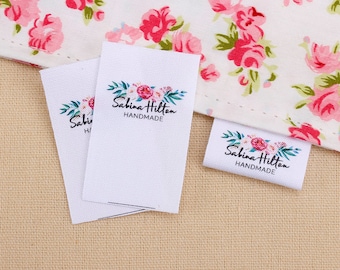 Etiquetas plegables de 30*50 mm - Etiquetas de ropa personalizadas para artículos hechos a mano en algodón orgánico