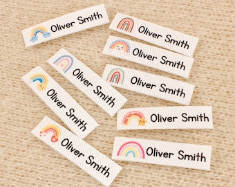 Rainbow School Name Labels | Personalized Waterproof PreK and Camp Sticker Rainbow School Labels | Waterproof labels | Name Labels