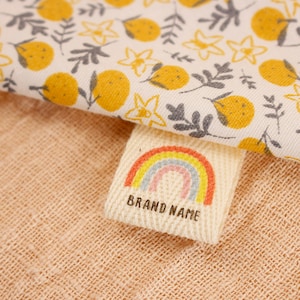20*60 mm Twill Folding Labels, Logo Labels, Sew Accessori, Ribbon Label, Custom Fabric Label, Labels for Clothes, Rainbow Tags