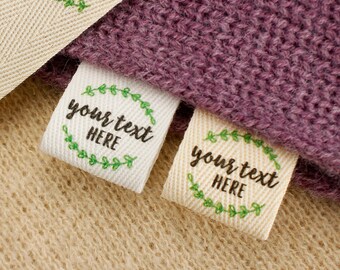 25*70mm label, label on the stitching clothes, customized oblique logo label