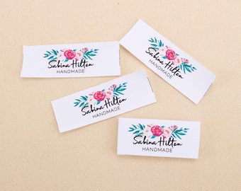 20x60mm Name Labels, clothing labels, Name Labels TEXT only labels -Natural Cotton Twill, Do not send a graphic or logo.