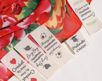 20*60mm Cotton With Logo or Text Sewing accessori Label,tags for knitted things,Custom,Personalizada,handmade label,gift tags