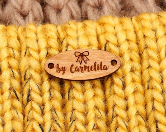 50PCS Oval Wood Tags,Wooden buttons,Personalized,Custom wood,Wood Name tag,Gift tags,Laser engraved,DIY WOOD CRAFT,Crocheted