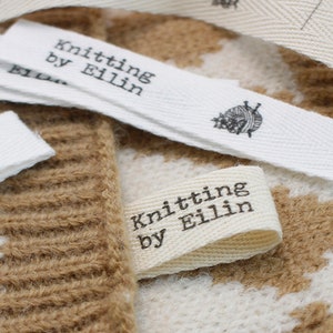 Organic Cotton Twill Ribbon Labels Customized with Your Text or Logo