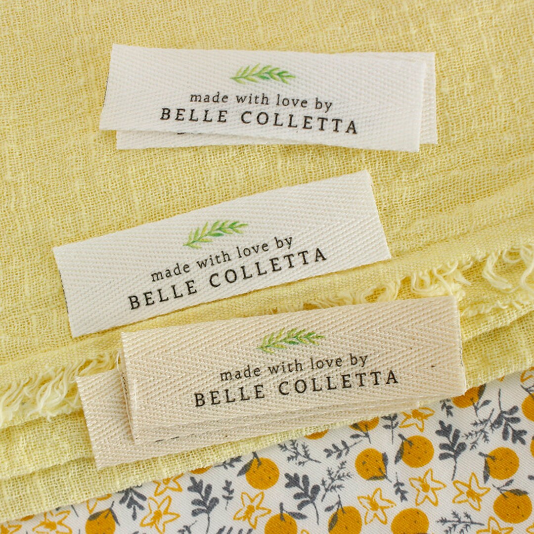 20*70mm Organic Cotton Twill Ribbon Labels Customized With Your Text or Logo - Etsy