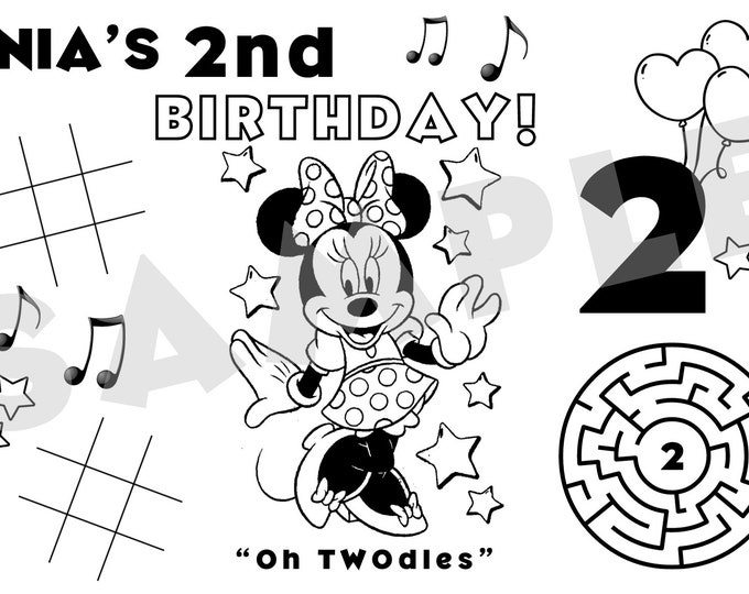 Oh Twodles Activity Sheet, Minnie Mouse Activity Sheet, Kids Coloring