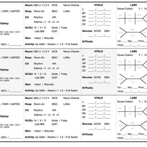 Nursing Report Sheet- Multiple Patients