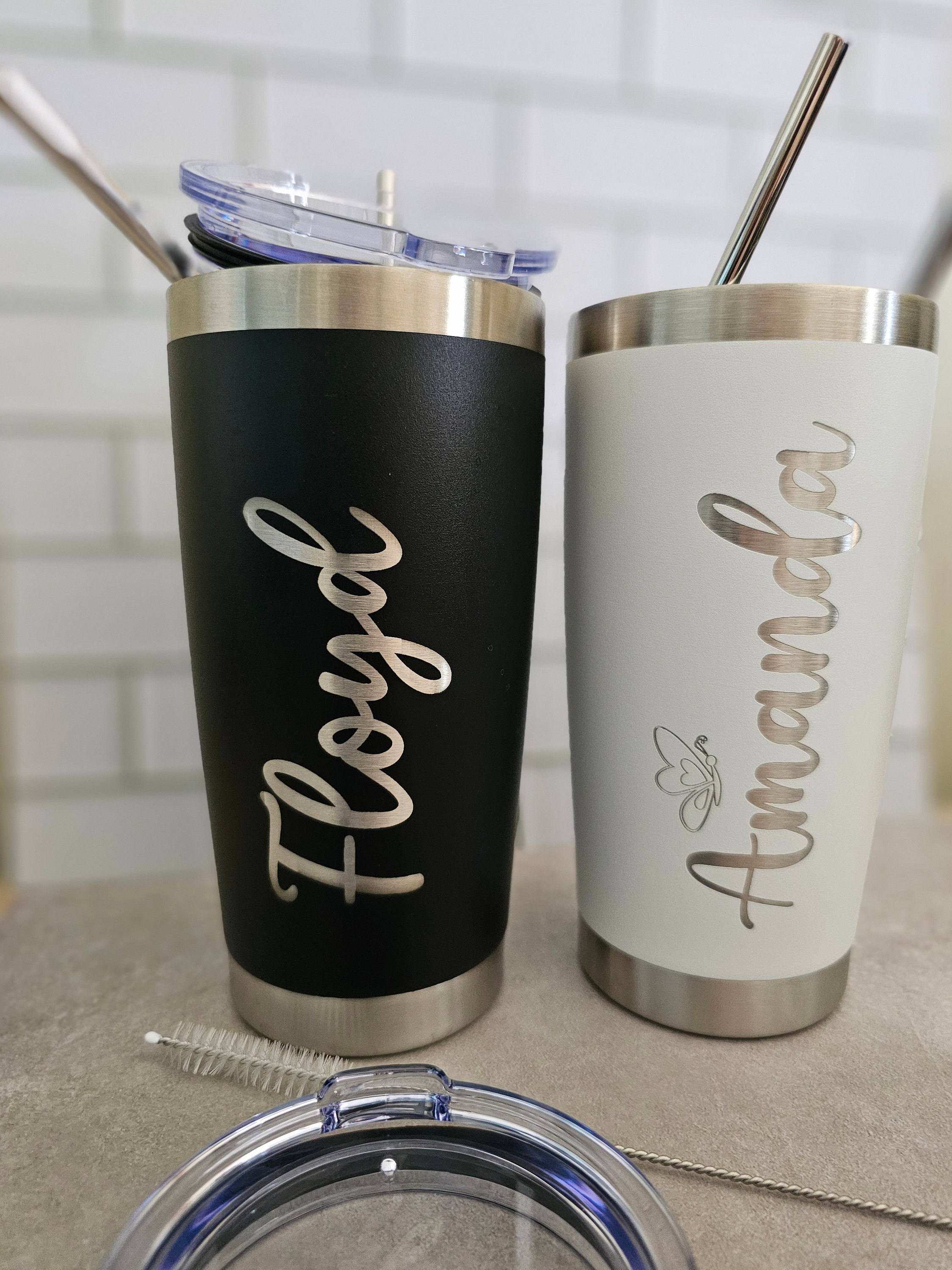 Personalized 20oz Tumbler, Laser Engraved Cup, Cooperate Gift, Branded