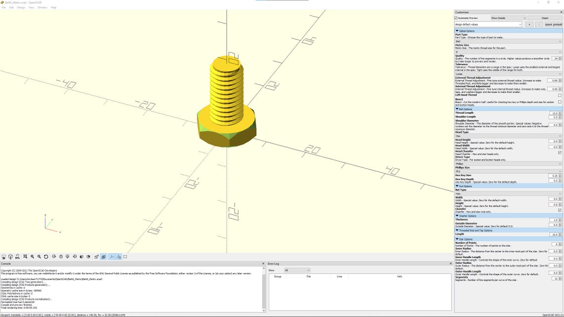 Bang Metric - Bolt and Nut Generator Metric Edition. Create Models of ...