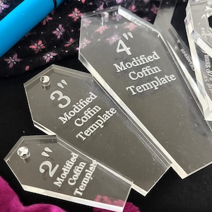 Set di modelli per quilting a forma di bara - Carta inglese acrilica per quilt di Halloween, modello a forma di bara da 2" a 6", strumento EPP per quilting as-you-go