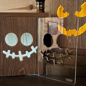 Jack-O-Lantern Face Template for Router - DIY Halloween Pumpkin Lantern Guide, Woodworking Router Stencil, Reusable Pattern for Wood Project