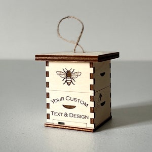 Custom Mini Beehive - Personalized With Your Name or Farm Name - Great Beekeeper Gift!