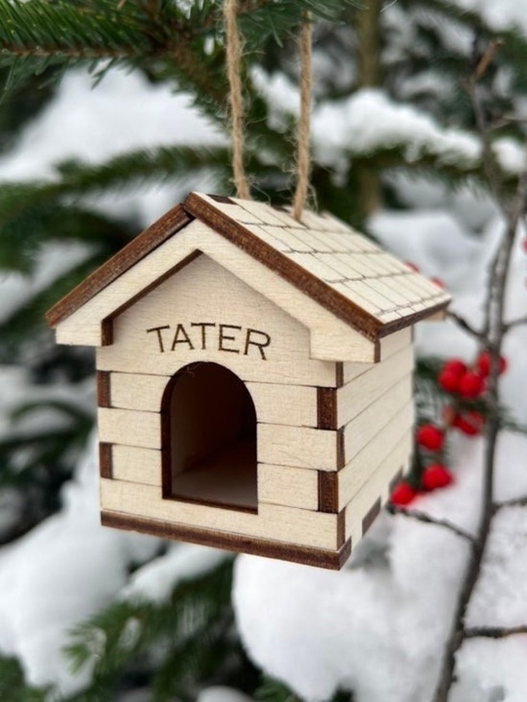 Personalized Dog House Ornament Christmas Pet Ornament, Holiday Gift