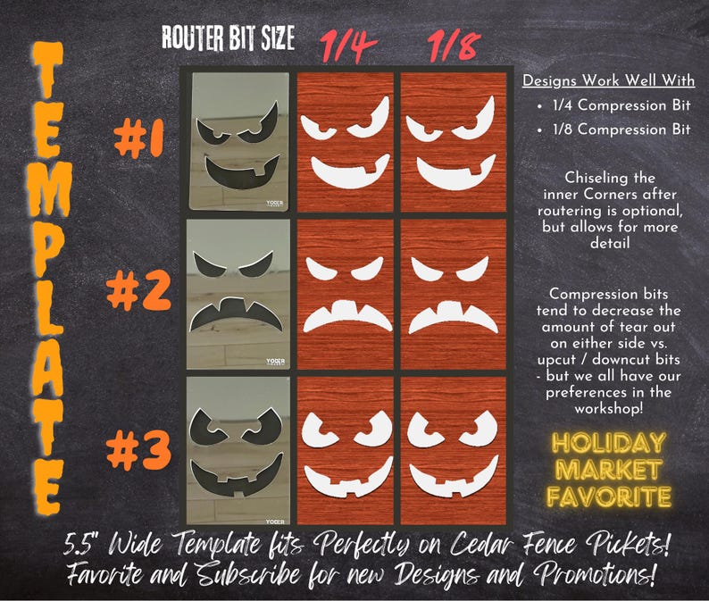 Acrylic Jackolantern Router Template Wood Halloween Pumpkin Lantern