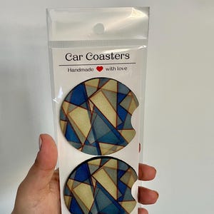 Accessoires de voiture sous-verres de voiture à motif géométrique