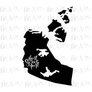 Province e territori del Canada Home Sweet Home Cricut Silhouette SVG PDF PNG Jpg