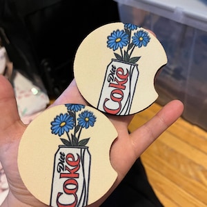 Diet Coke Flowers Car Coaster Car Accessories