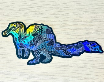 Holographic Geometric Spinosaurus Sticker