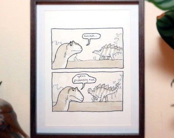 Allosaurus "Swing" A5 Comic Print