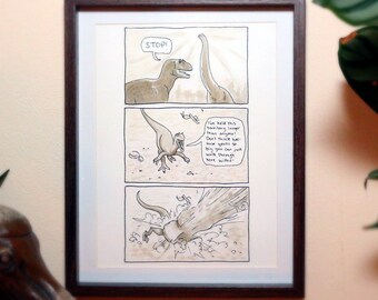 Mamenchisaurus "Tread" A5 Comic Print