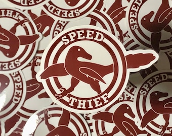 Speed Thief Logo Maroon Medium Vinyl Sticker