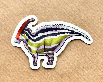 Unwell Parasaurolophus Transparent Vinyl Dinosaur Sticker