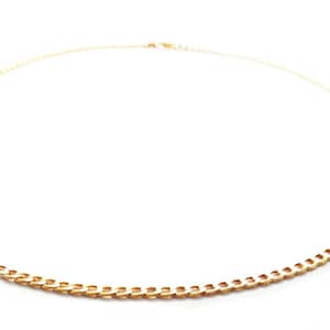 real gold chain 60 cm 1.8 mm curb gold chain 333 necklace link chain gold jewelry