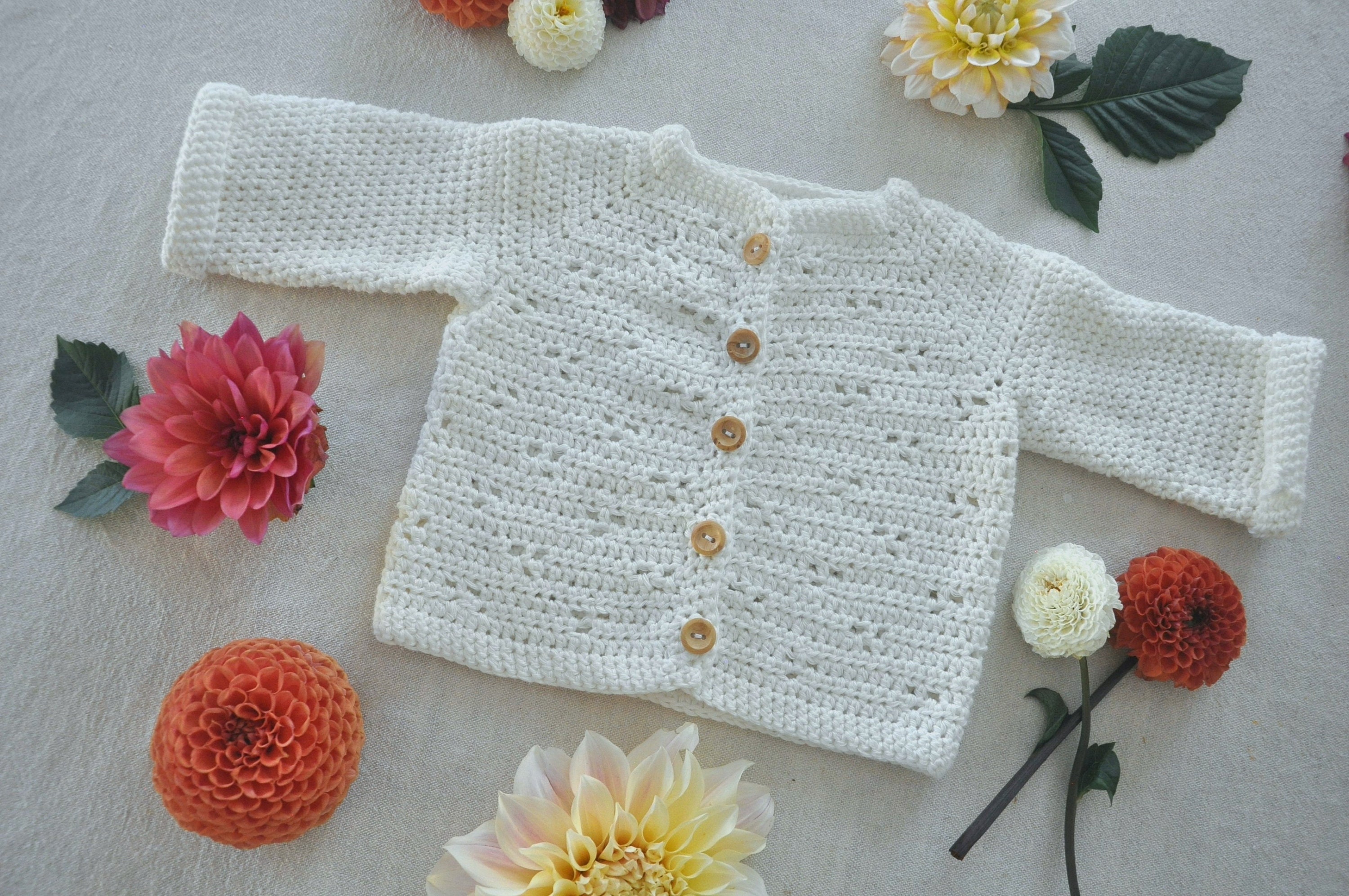 Easy Baby Cardigan Crochet Pattern Etsy