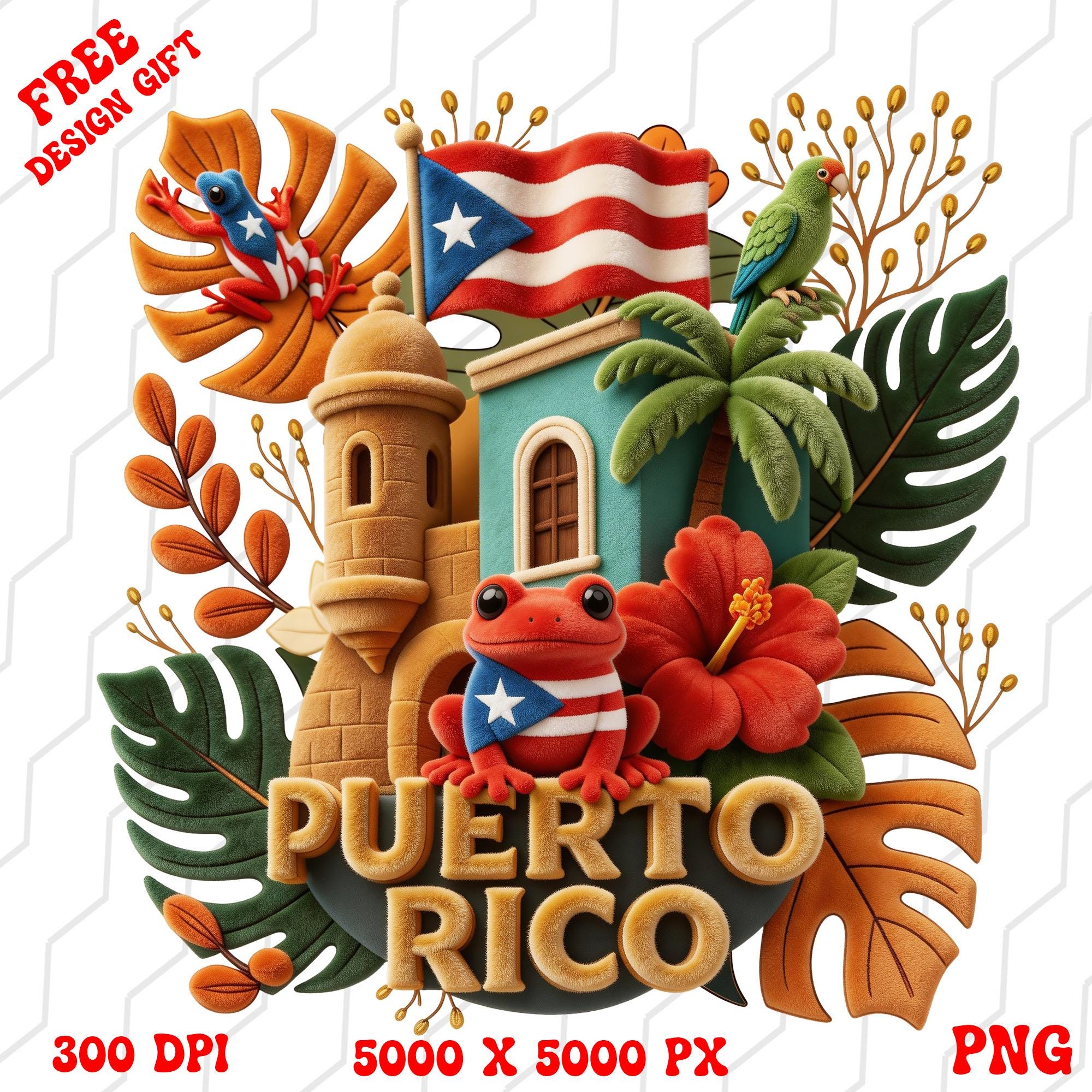 Puerto Rico Flag Alphabet PNG Bundle - Boricua Letters & Numbers Set ...