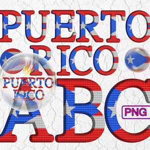 puerto rico flag letters clip art,puerto rico national colors alphabet,red white blue colors,puerto rico gift,puerto rico png alpha set