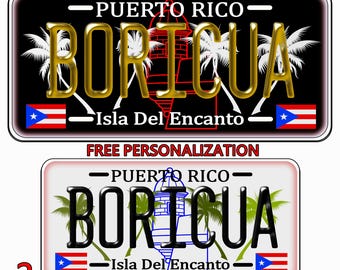 Puerto Rico License Plate PNG: Boricua Isla Del Encanto (Digital Files)