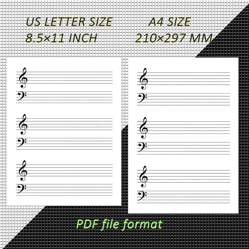 Piano blank sheet music etsy