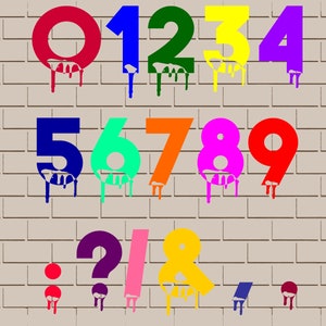 Dripping Paint Alphabet Clipart: Graffiti Font (SVG, PNG, AI) - Etsy