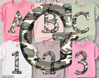 Camo Font Clip Art: Military Camouflage Alphabet PNG  (Digital Download)