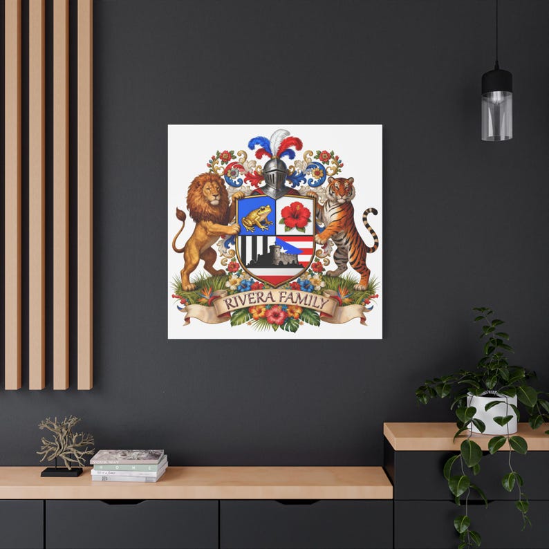 Puerto Rico Family Crest Personalized Wedding & Family Emblem Digital ...