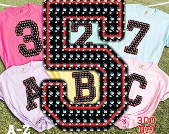 Custom School Mascot Alphabet PNG | Full A-Z 0-9 Varsity Letters | Sports Team Digital Download