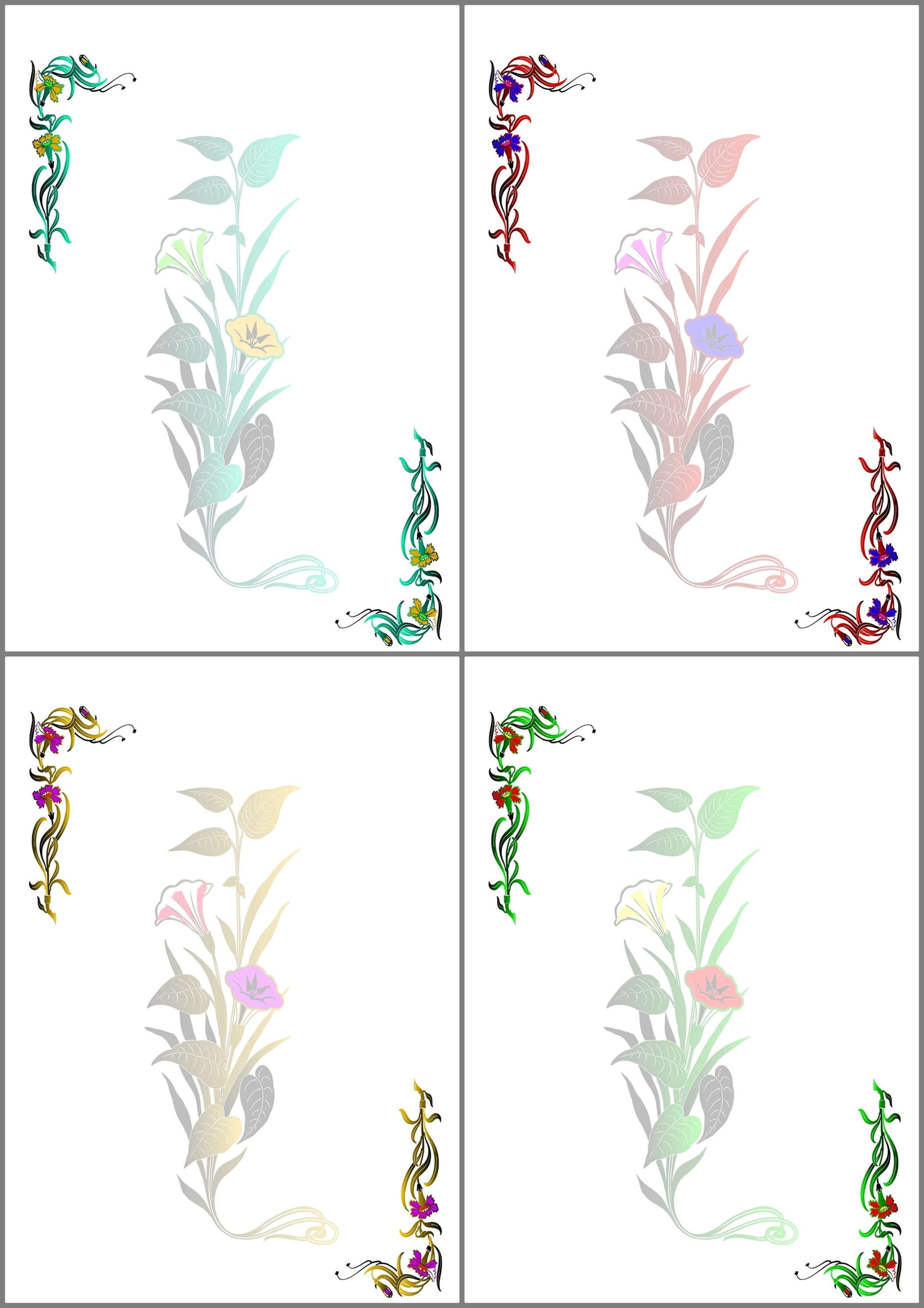 Fancy Paper Example Printable Stationery Papers, Lined and Unlined Fancy Papers PDF, Floral ...