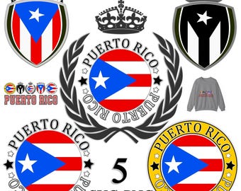Puerto Rico Flag & Coat of Arms SVG PNG Bundle (Digital Download)