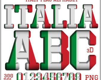 Italy Flag Alphabet PNG  3D Letters, Numbers & Icon sport font