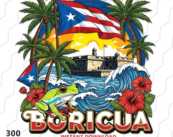 Puerto Rico Heritage PNG – Boricua Flag Coquí Clipart