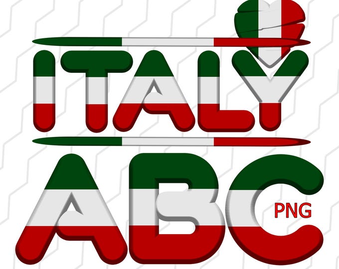 Italian Flag Alphabet & Numbers PNG | Italy-themed Letters for Crafts ...